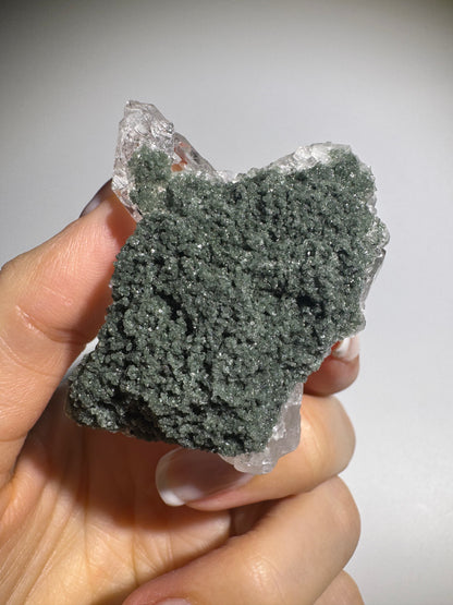 Klarer Himalaya Kristall mit Chlorit 💚 aus Nepal • 8 cm • 146 g