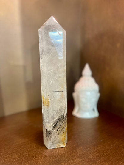 Black Rutil Einschlüsse | Riesige Bergkristallspitze | UNIQUE CRYSTALS