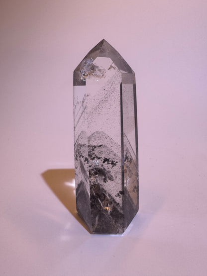 Schwarzer Phantom Bergkristall (sehr klar) 🖤 - 7.2cm, 69g