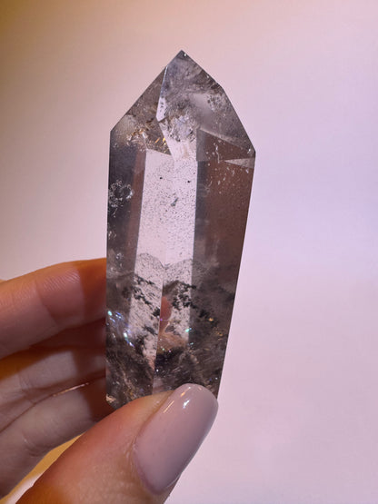 Schwarzer Phantom Bergkristall (sehr klar) 🖤 - 7.2cm, 69g