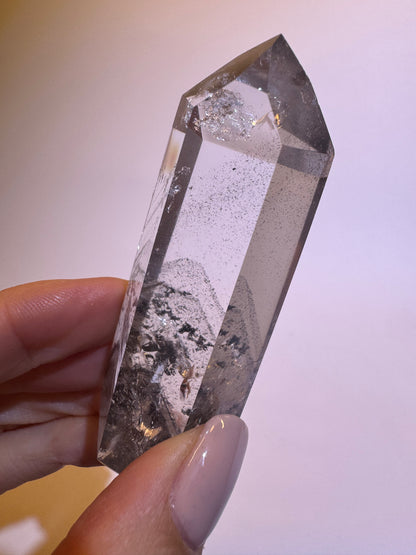 Schwarzer Phantom Bergkristall (sehr klar) 🖤 - 7.2cm, 69g