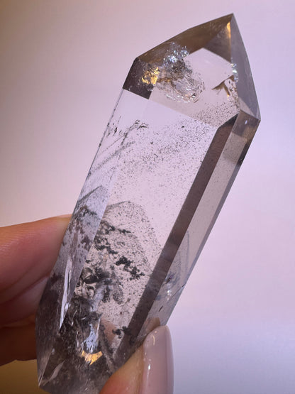 Schwarzer Phantom Bergkristall (sehr klar) 🖤 - 7.2cm, 69g