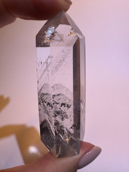 Schwarzer Phantom Bergkristall (sehr klar) 🖤 - 7.2cm, 69g