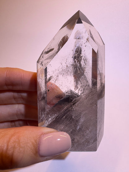 Schwarzer perfekter Phantom Bergkristall (sehr klar) 🖤 - 8.1cm, 188g