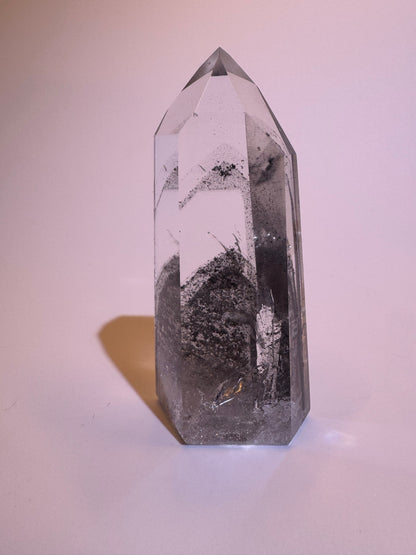 Schwarzer Phantom Lemurian Kristall (ultra klar) 🖤 - 7.2cm, 83g