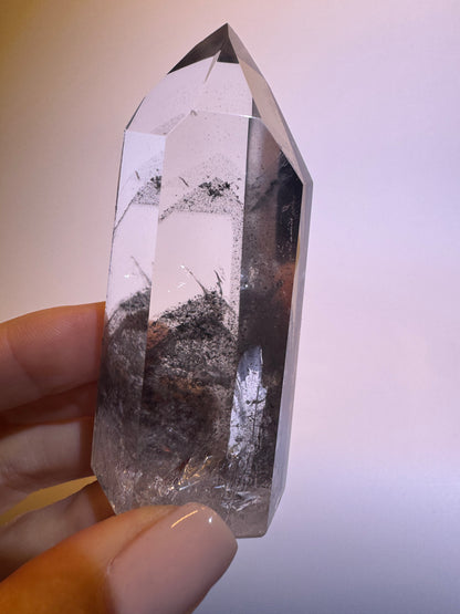 Schwarzer Phantom Lemurian Kristall (ultra klar) 🖤 - 7.2cm, 83g