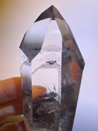 Schwarzer Phantom Lemurian Kristall (ultra klar) 🖤 - 7.2cm, 83g