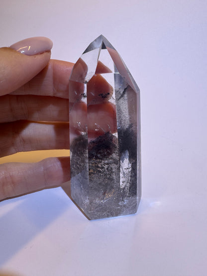 Schwarzer Phantom Lemurian Kristall (ultra klar) 🖤 - 7.2cm, 83g