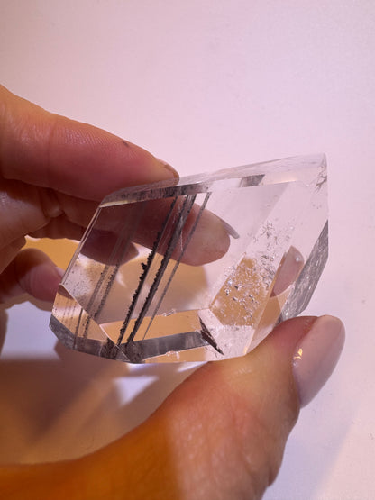 Schwarze Phantom Bergkristall (Lemurian) Freeform (ultra klar) 🖤 - 7cm, 89g
