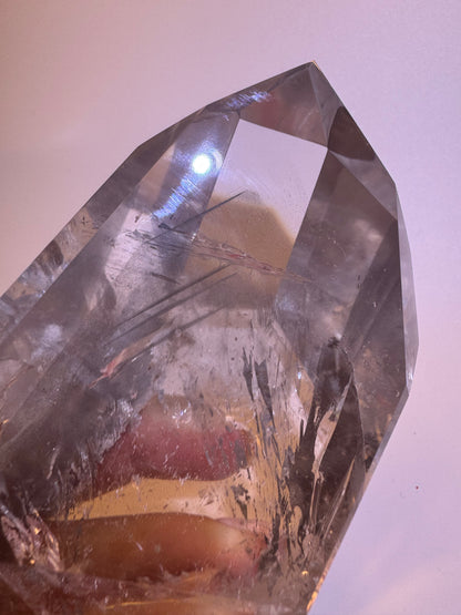 Seltener schwarzer Phantom Bergkristall (ultra klar) 🖤 - 11.5x7cm, 560g