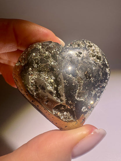 Bezauberndes Pyritherz aus Peru – Einzelstück in 1A Qualität, Erfolg & Wohlstand, kraftvoller Pyrit Kristall ✨