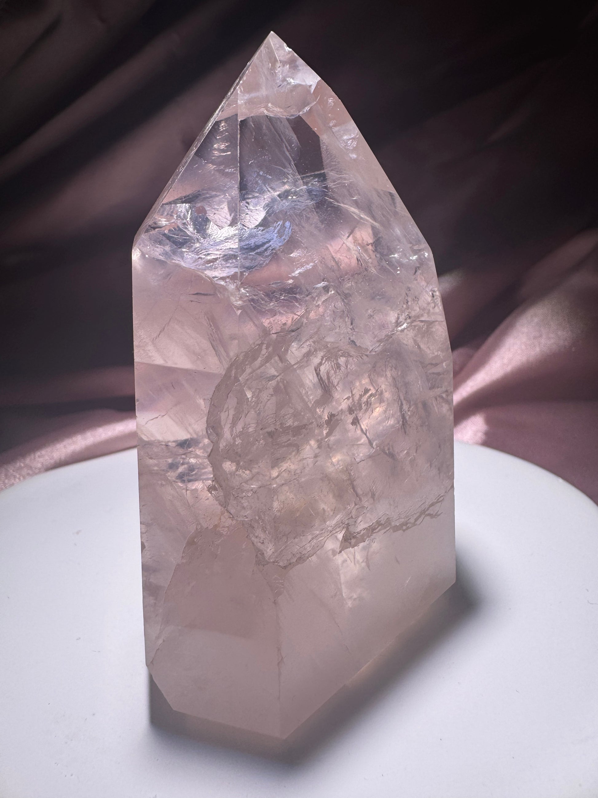 Klare Rosenquarz Spitze aus Brasilien 9 cm
