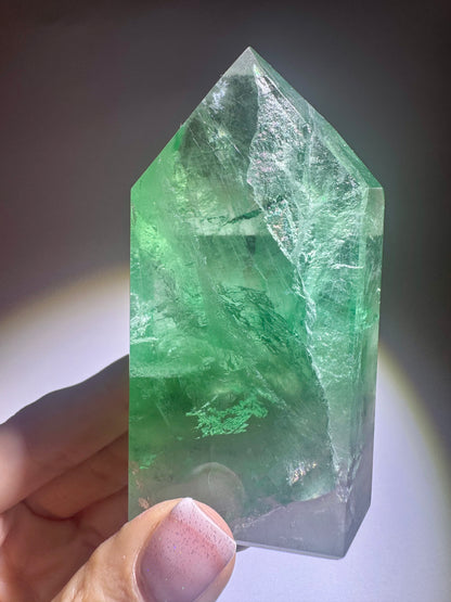 Klarer Fluorit aus Brasilien – Kristallspitze