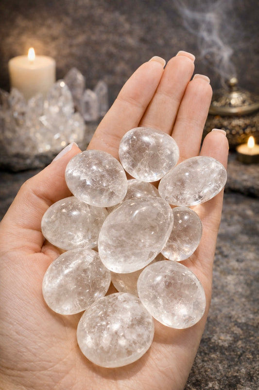 Klarer Quarz Trommelstein Bergkristall Handschmeichler ca. 2.5 cm