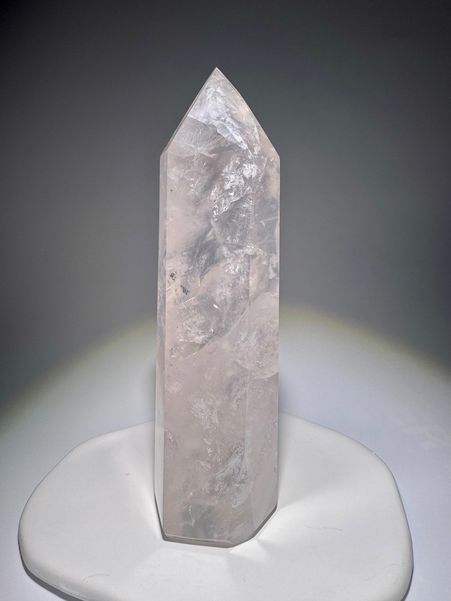 Klarer rosa Quarz Edelstein 468 g in Premiumqualität