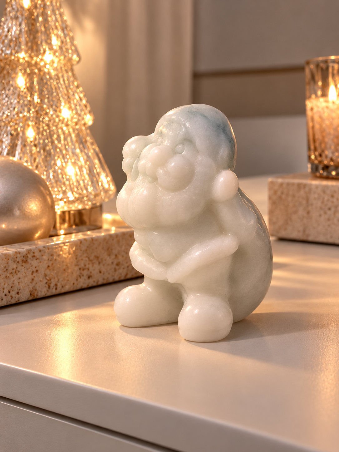 Kristall Samichlaus aus Rosenquarz 5,8 cm Geschenk