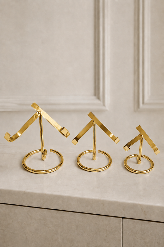 Kristallständer für Herzen – Gold Halter S, M & L