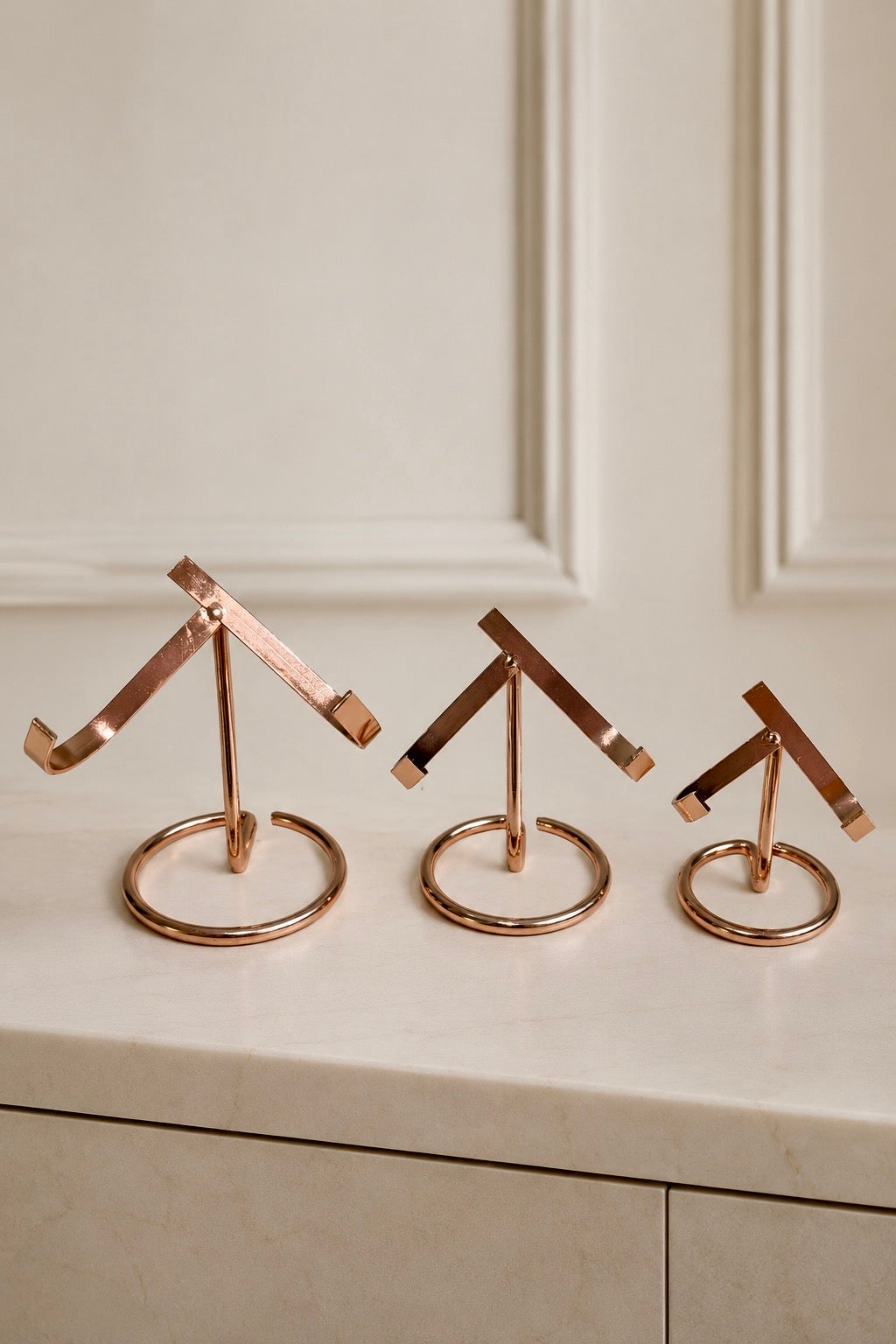 Kristallständer für Herzen – Roségold Halter S, M & L