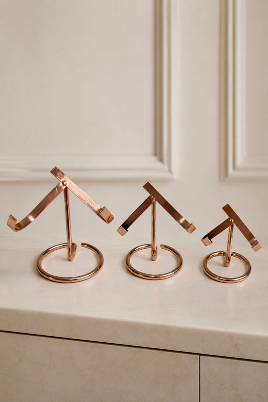 Kristallständer für Herzen – Roségold Halter S, M & L