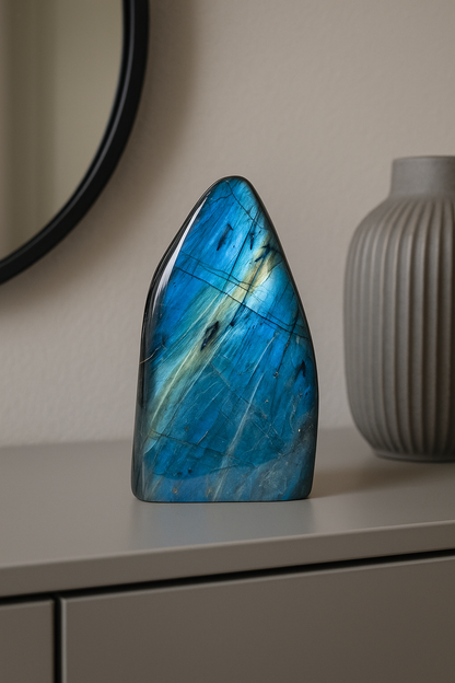 Labradorit 17 cm kaufen – tiefblaues Traumstück | UNIQUE CRYSTALS