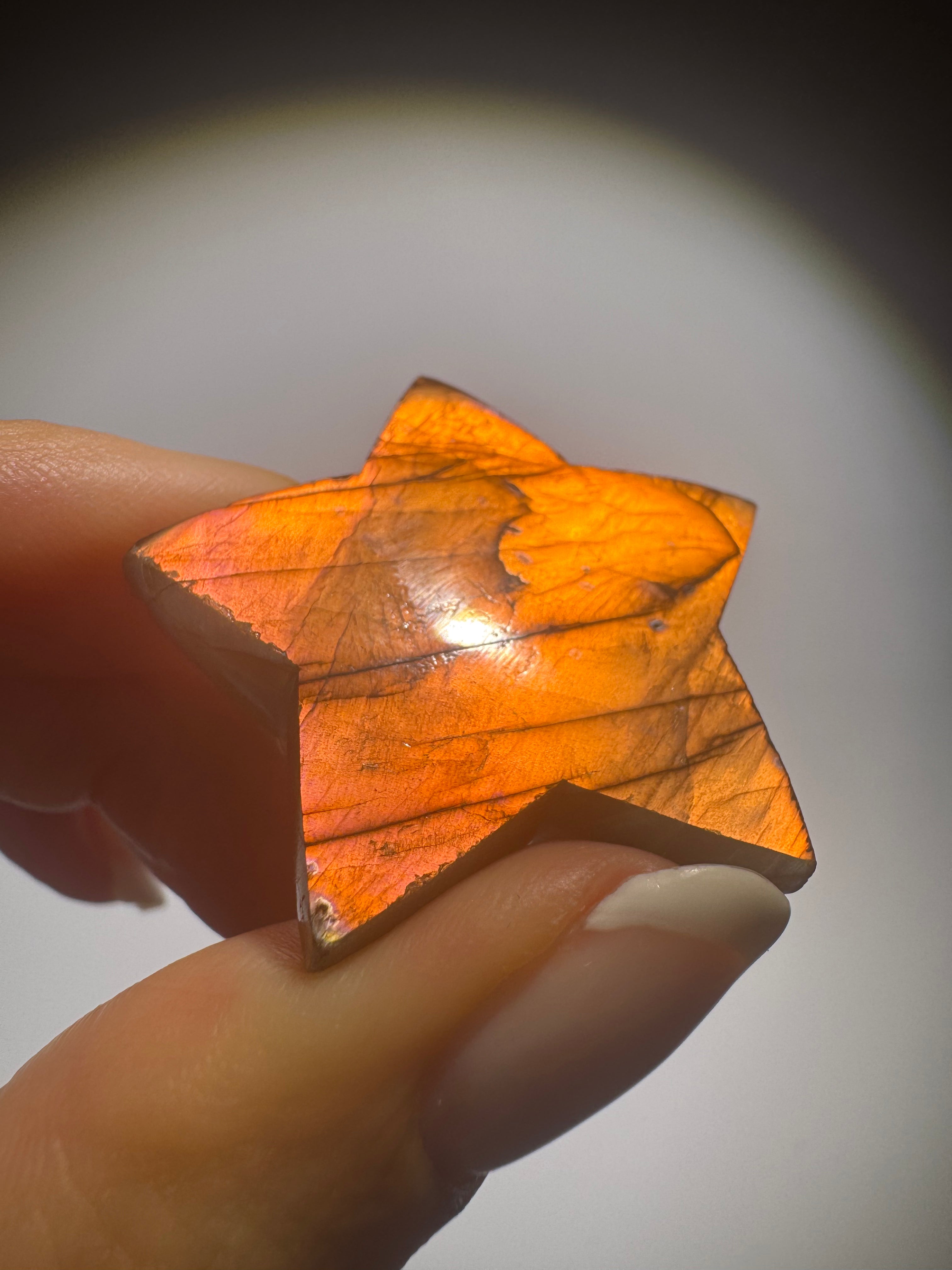 Labradorit Stern Pink Gold 3,5 cm Edelstein