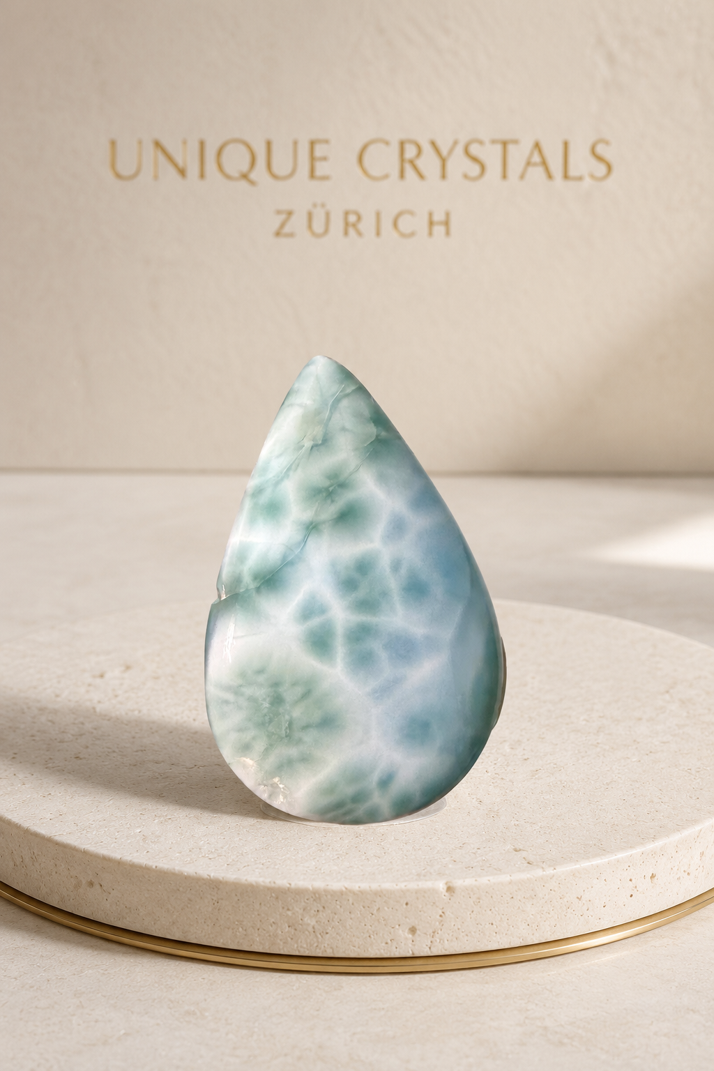 Larimar Cabochon 2,9 cm – 5 g – Seltener Edelstein aus der Dominikanischen Republik
