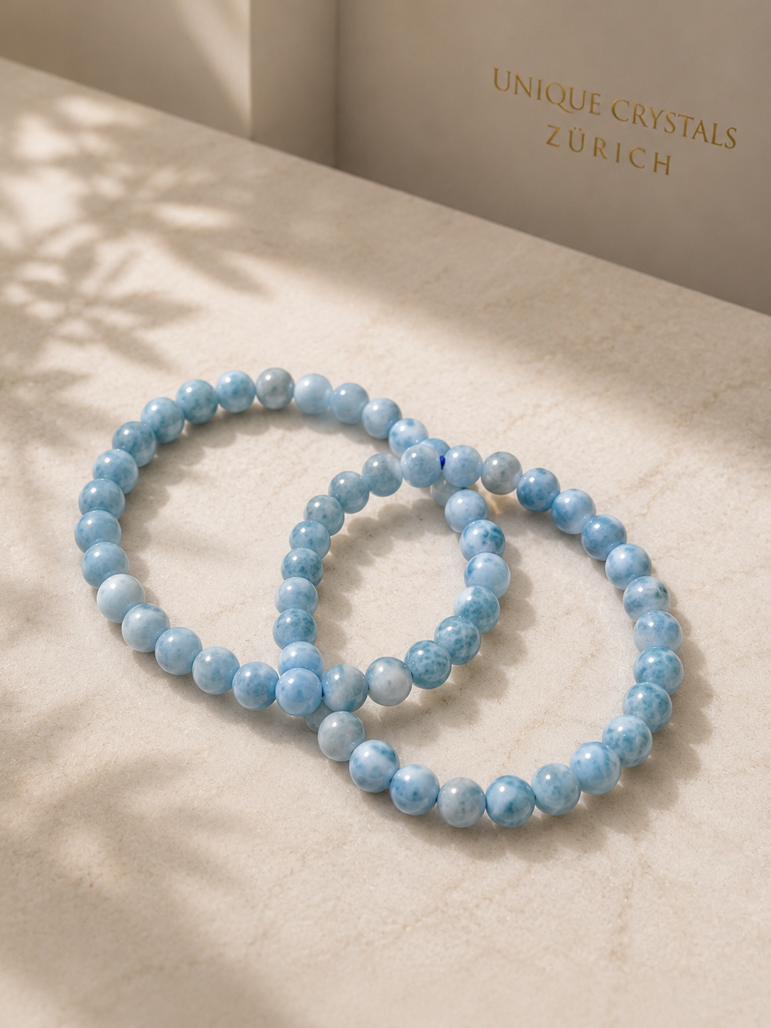 Larimar Edelstein Armband aus hochwertigen 6 mm Natursteinperlen