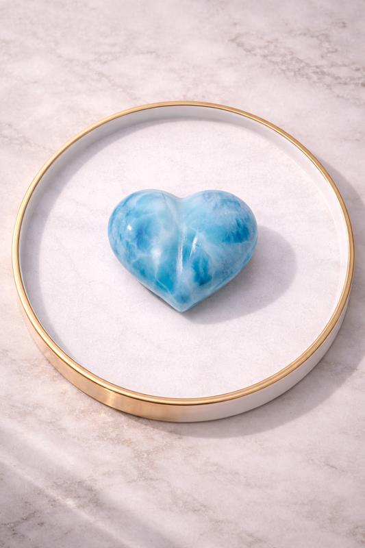 Larimar Herz 1,8 cm – handgefertigter Edelstein & Heilstein