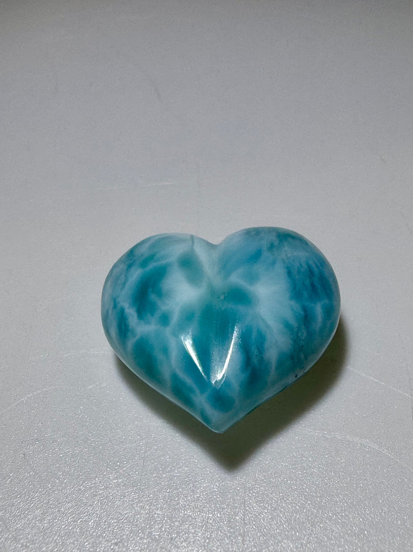 Larimar Herz 1,8 cm handgefertigt – karibischer Edelstein & Heilstein