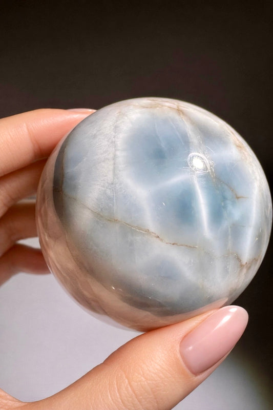 Larimar Kugel – 5 cm, 169 g – Hochwertiger Edelstein aus der Dominikanischen Republik