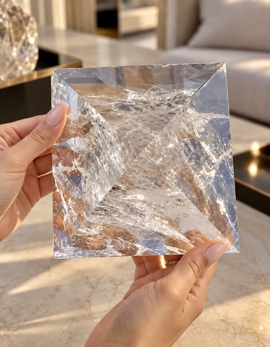 Lemurian-Kristallpyramide XXL, 3,45 kg, Seitenlängen 17 cm