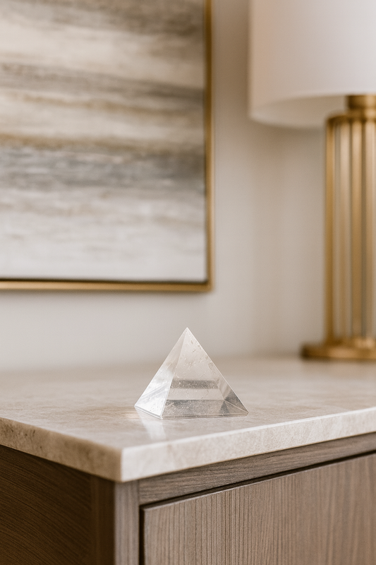 Lemurian Bergkristall Pyramide kaufen – Extra klar 6 cm Handmade