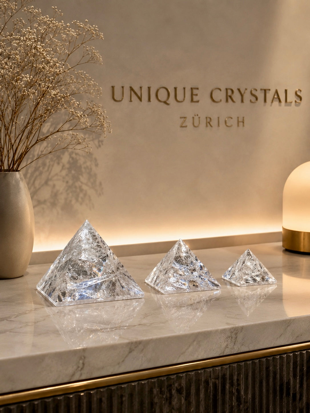 Lemurian Bergkristall Pyramiden, hochtransparent, Premium Qualität