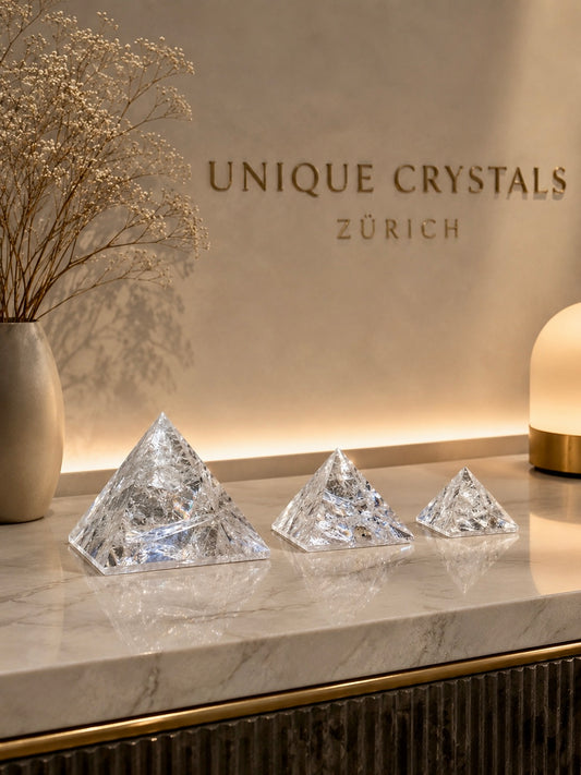 Lemurian Bergkristall Pyramiden, hochtransparent, Premium Qualität