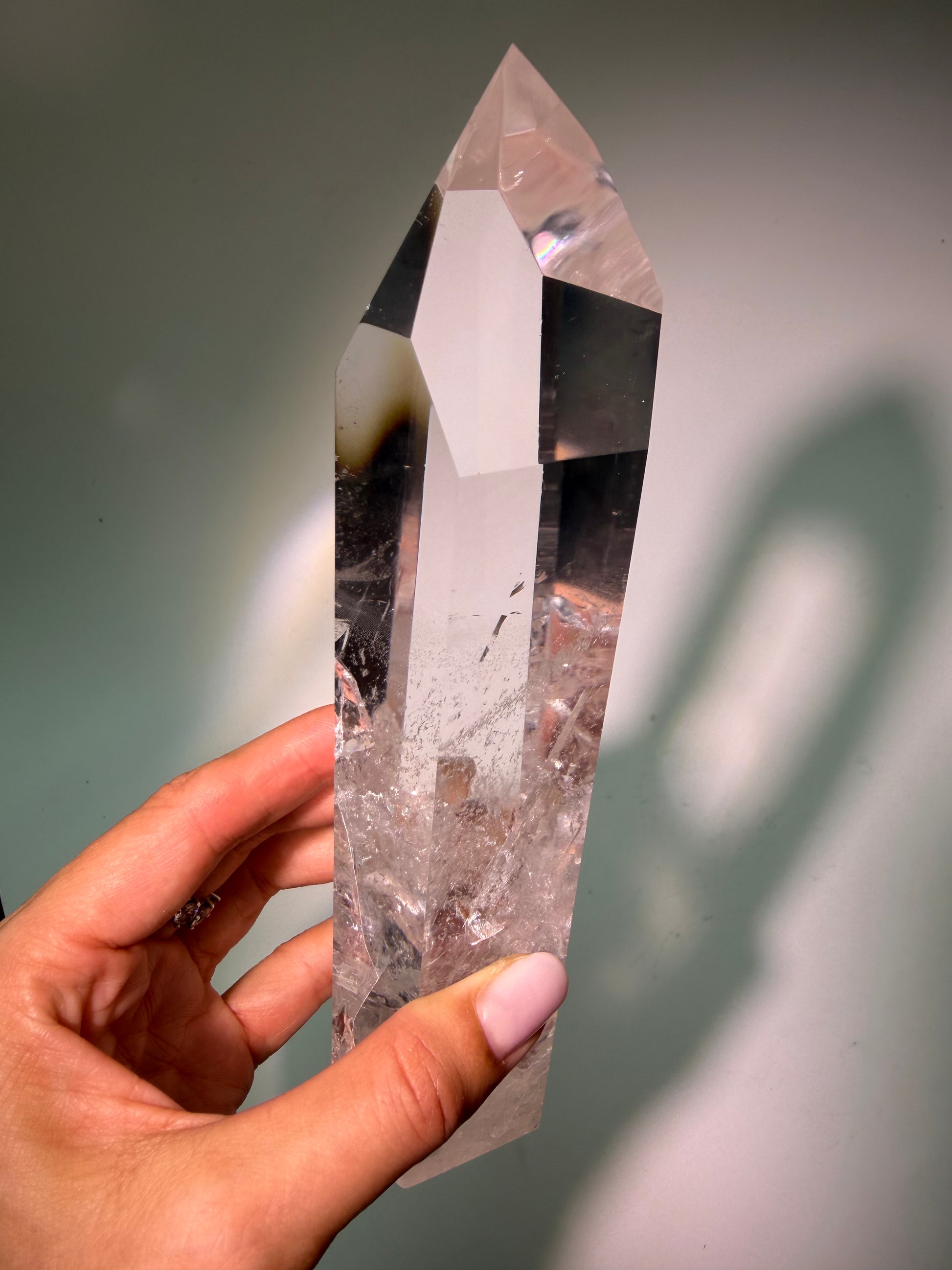 Lemurian Bergkristall Spitze, 20 cm, 629 g, Premium Edelstein aus Bahia Brasilien