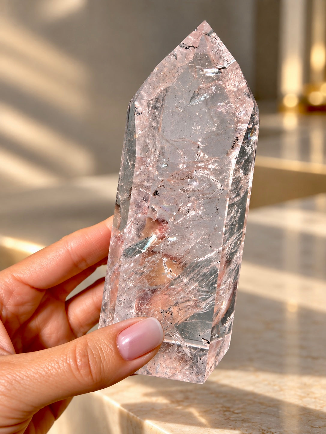 Lemurian Bergkristall Spitze Brasilien – spirituelles Naturunikat Premium Qualität