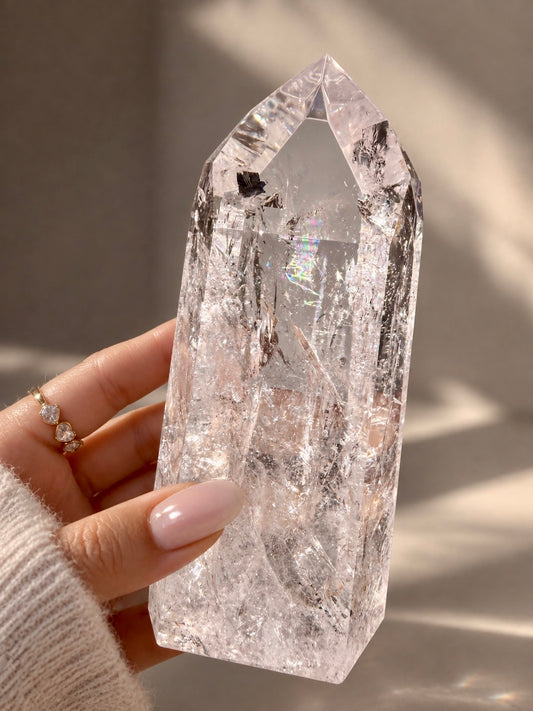 Lemurian Bergkristall Spitze aus Bahia, Brasilien – 12,5 cm | 422 g 1A-Qualität