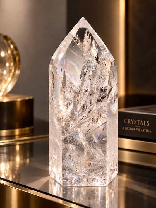 Lemurian Bergkristall Spitze aus Bahia, Brasilien – 13,5 cm | 518 g Premium-Qualität