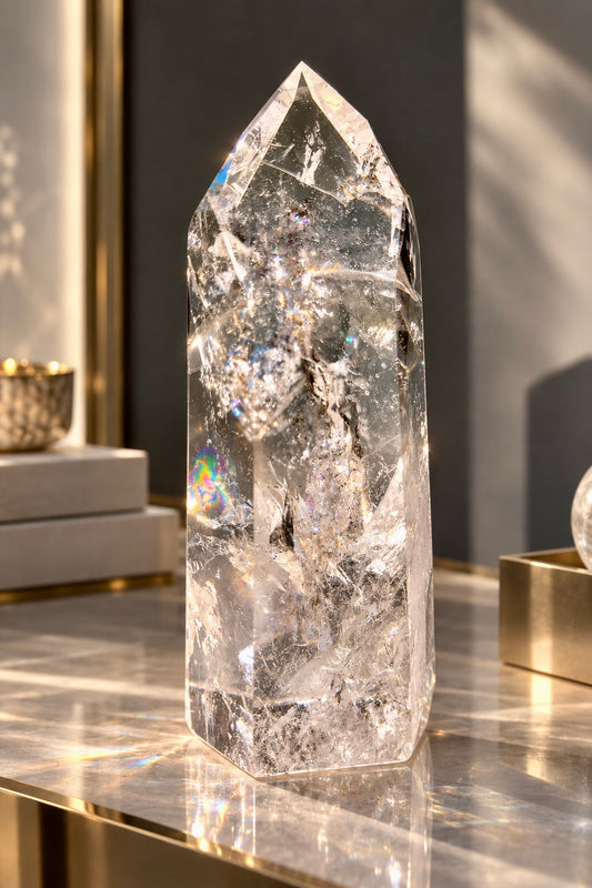 Lemurian Bergkristall Spitze aus Bahia, Brasilien – 16 cm | 767 g Premium Qualität