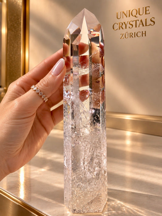 Lemurian Bergkristall Spitze aus Bahia, Brasilien – 23 cm | 913 g Extra-Extra-Qualität