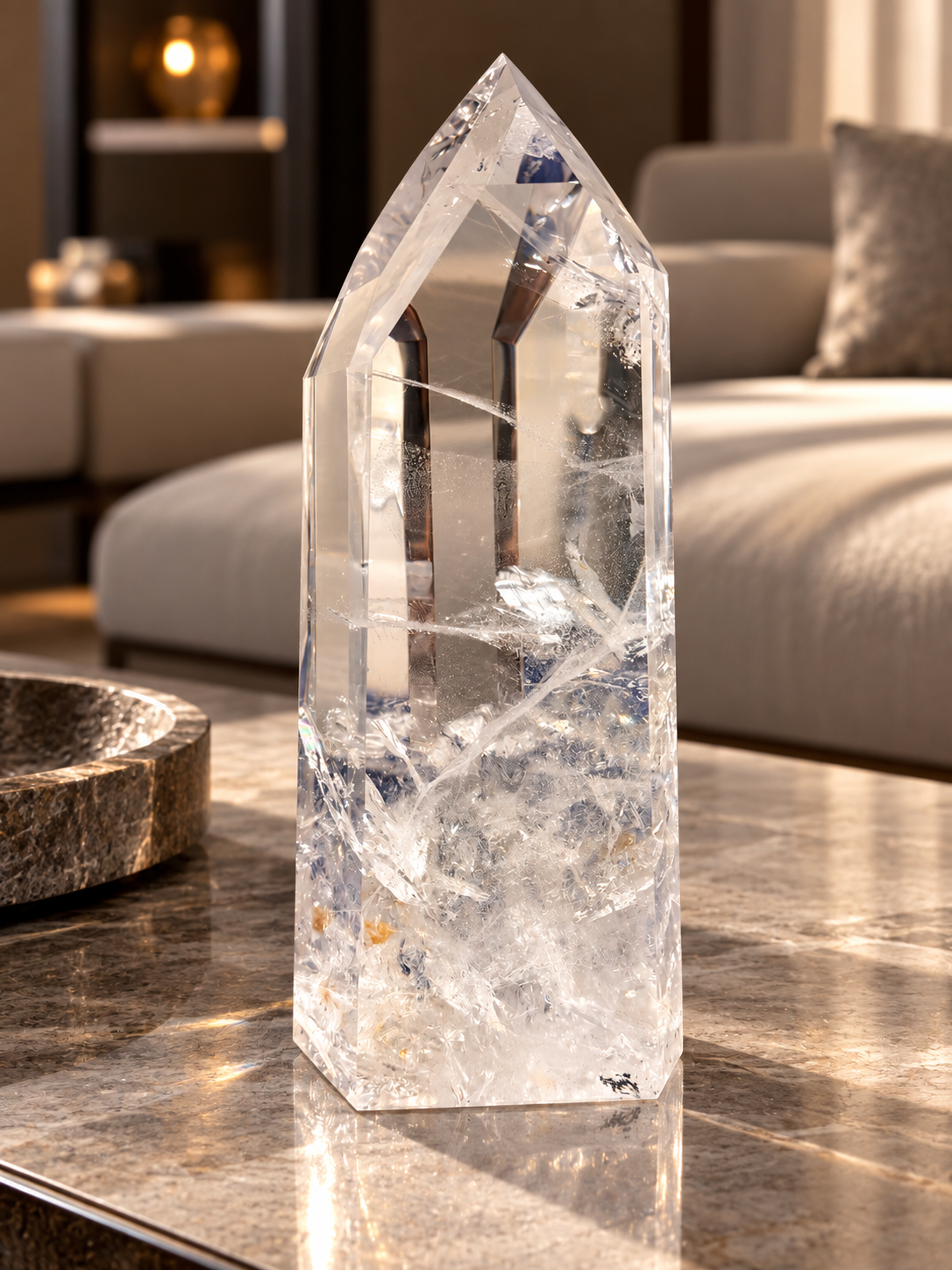 Lemurian Bergkristall XXL – 36 cm | 7,94 kg aussergewöhnlich klar