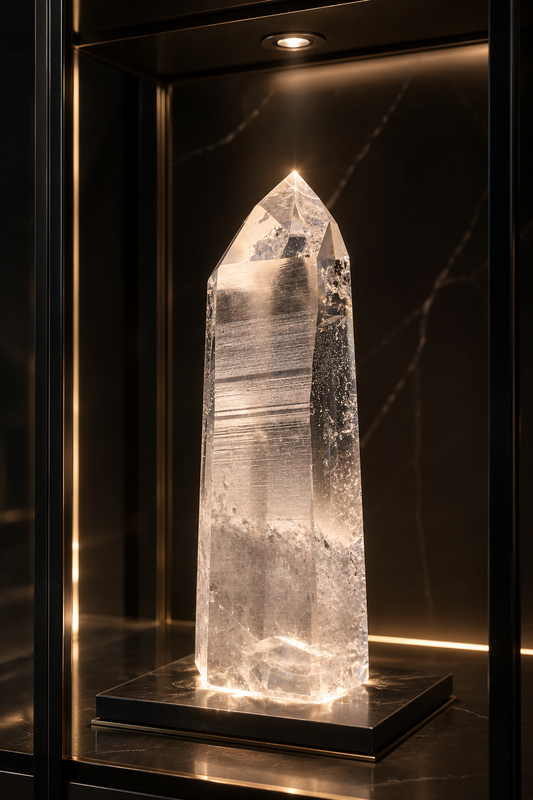 Lemurian Bergkristall extra klar | 12 cm, 269 g | Naturbelassene Lemurian Linien