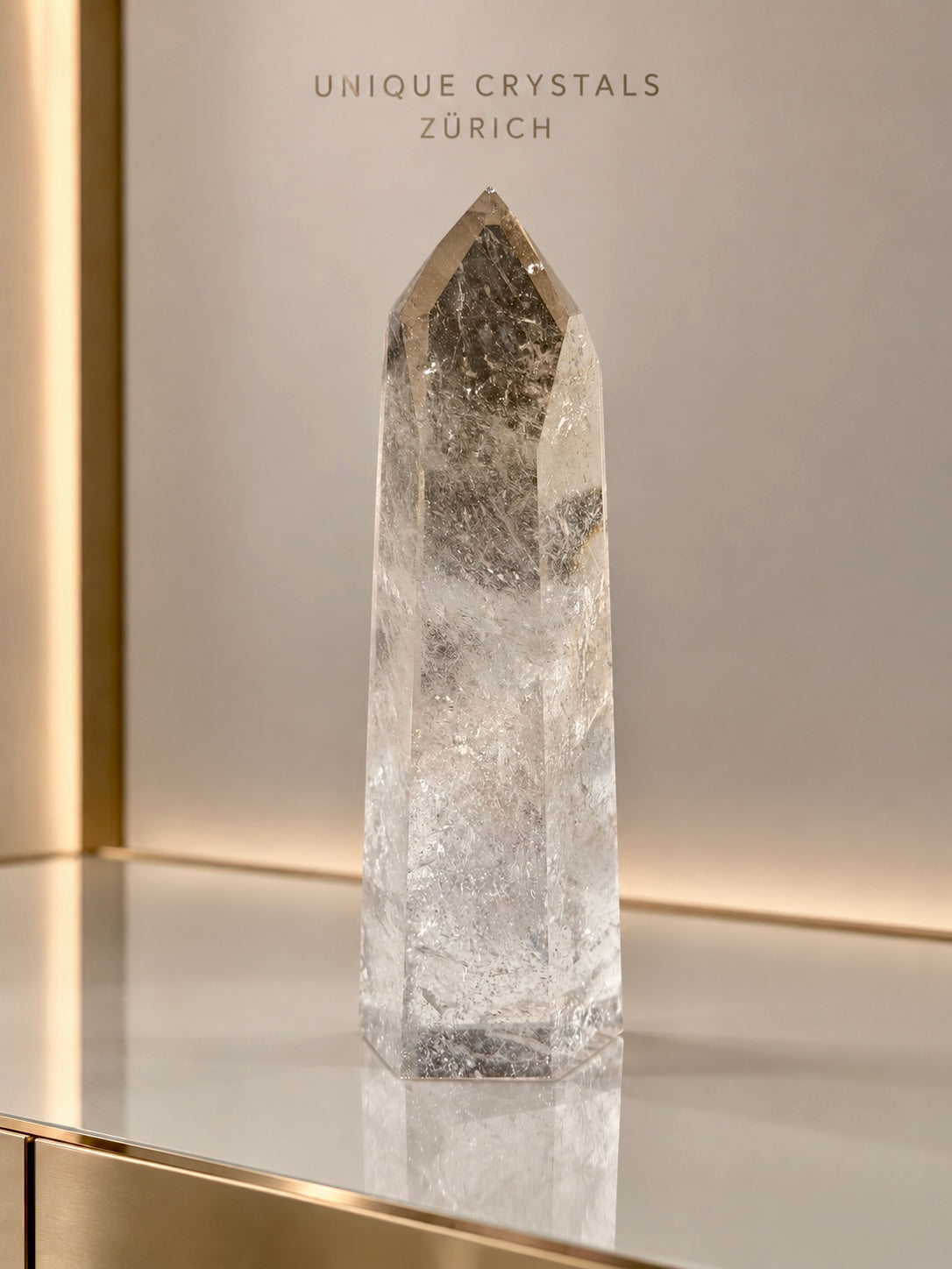 Lemurian Bergkristall mit Rauchquarz-Spitze aus Brasilien – 17,8 cm | 551 g