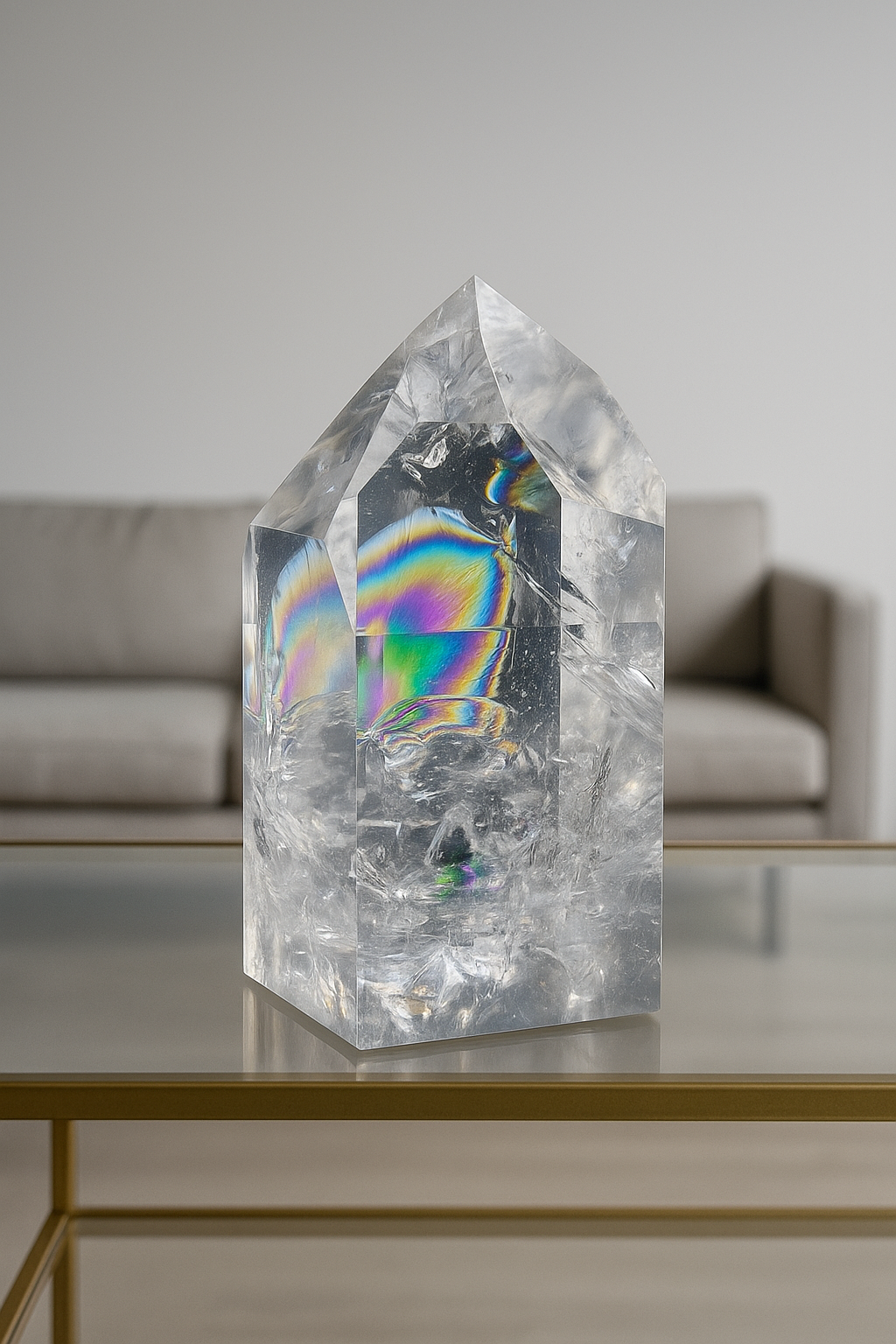 Lemurian Bergkristallspitze 9,7 cm – 460 g | Extra klare Premiumqualität
