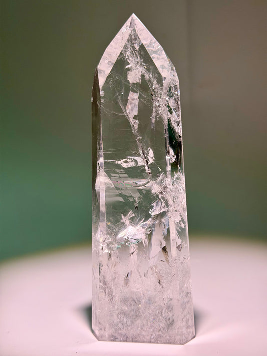 Lemurian Bergkristallspitze XL aus Bahia, extra klare Premium-Qualität 1A, 17 cm, 473 g