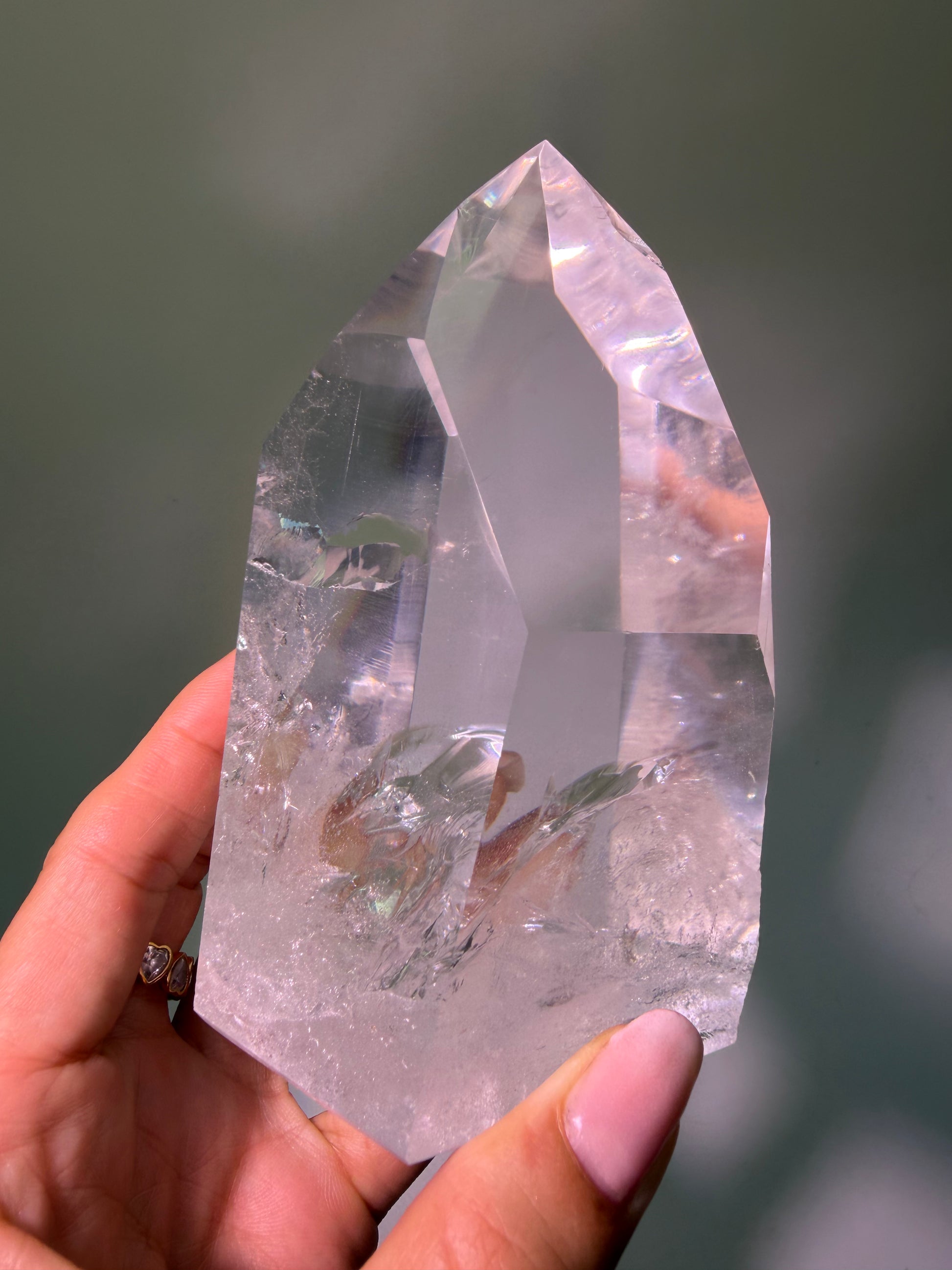 Lemurian Energie-Kristall – 780 g, teilpoliert, aus Bahia
