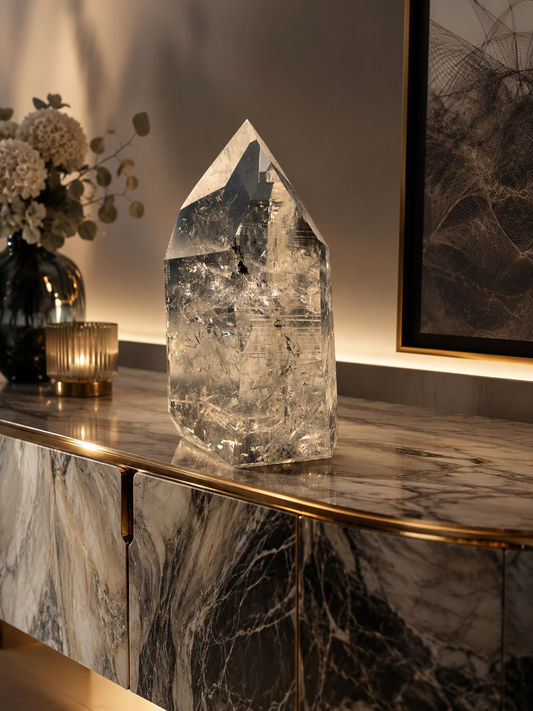 Lemurian Kristall 13 cm, 820 g – Semi-Polished, Bahia, Brasilien