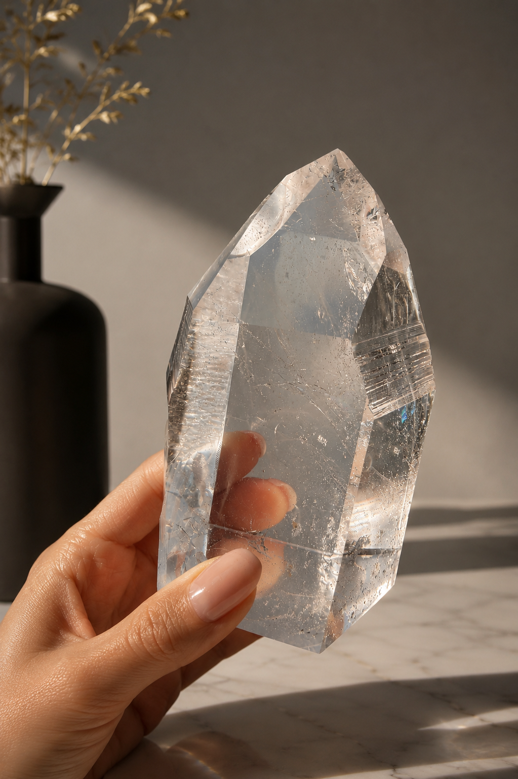 Lemurian Kristall 9,6 cm, 375 g – Beidseitig Poliert, Bahia, Brasilien