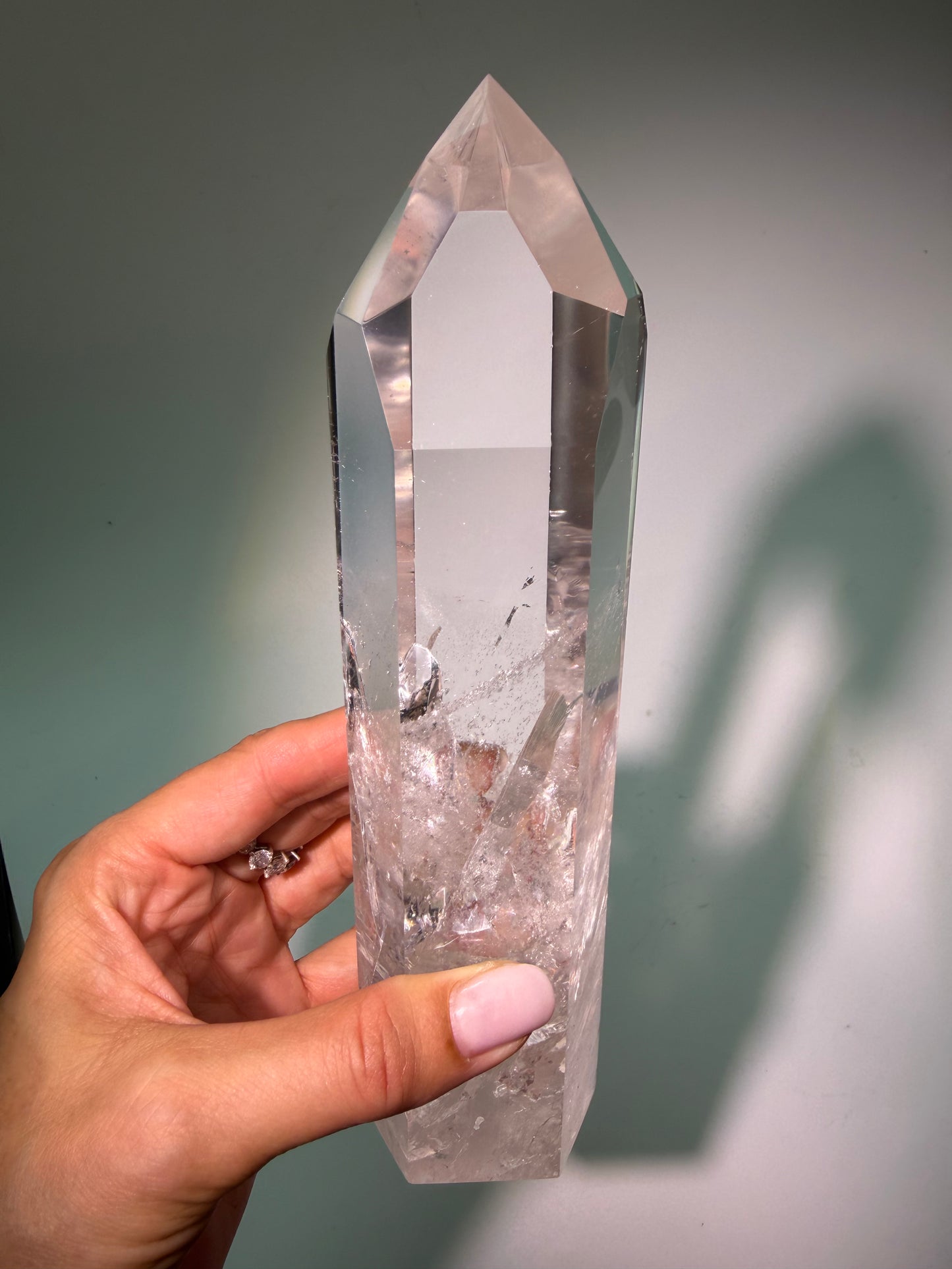 Lemurian Kristall aus Bahia Brasilien, 20 cm, 629 g, Premium Qualität mit Regenbogen