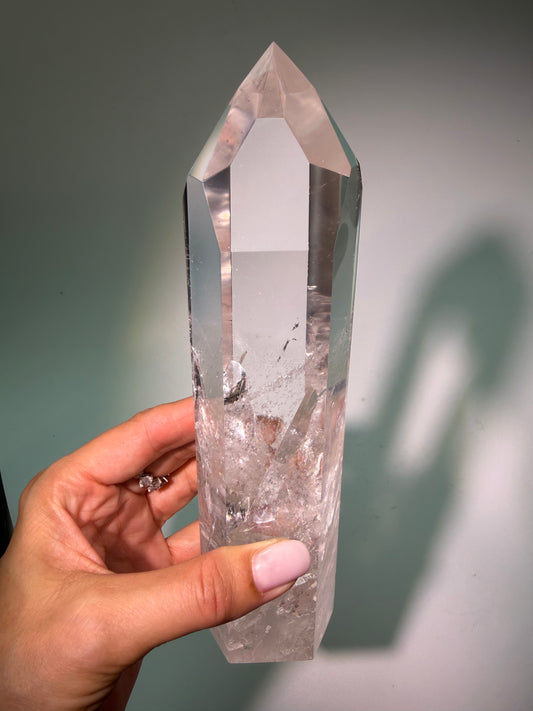 Lemurian Kristall aus Bahia Brasilien, 20 cm, 629 g, Premium Qualität mit Regenbogen